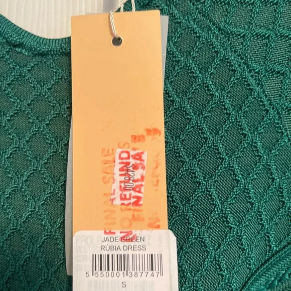 Rubia Cutout-Back Embossed Knit Midi Dress- Jade Green Small - Picture 4 of 5